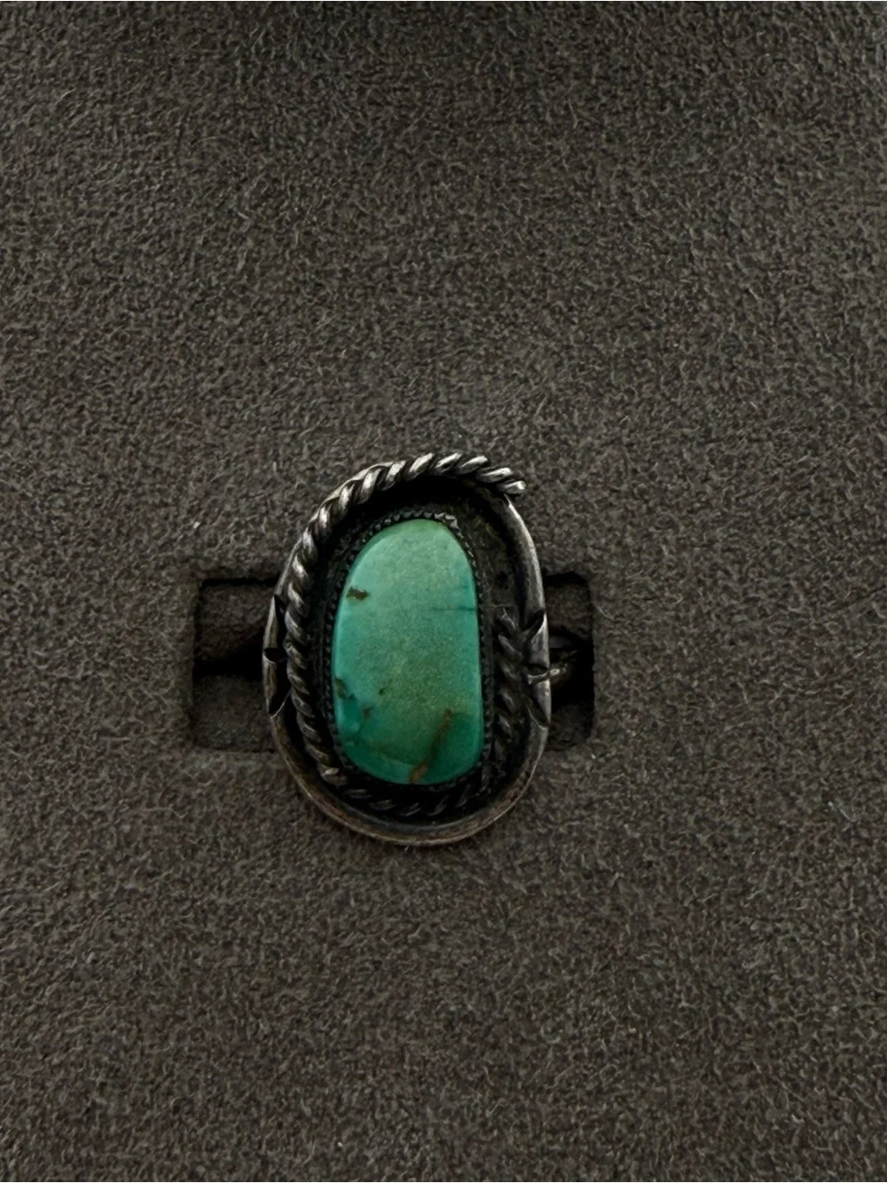 Vintage Navajo Turquoise Stone Sterling Silver Ring